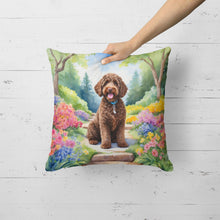 Load image into Gallery viewer, Labradoodle Spring Path Throw Pillow