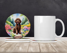 Load image into Gallery viewer, Labradoodle Spring Path Large Sandstone Coasters Pack of 4