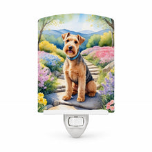 Load image into Gallery viewer, Lakeland Terrier Spring Path Ceramic Night Light Compact, UL-Certified, Ideal for Bedroom, Bathroom, Nursery, Hallway, Kitchen, 6x4x3, Multicolor