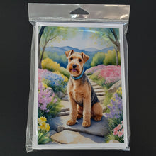 Load image into Gallery viewer, Lakeland Terrier Spring Path Greeting Cards - Blank Note Cards – 8-Pack of Artist-Designed Cards with Envelopes