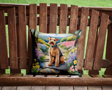 Load image into Gallery viewer, Lakeland Terrier Spring Path Throw Pillow - 14x14 Decorative Pillow – Art for Your Home &amp; Patio