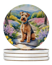 Load image into Gallery viewer, Lakeland Terrier Spring Path Large Sandstone Coasters Pack of 4