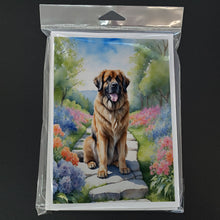 Load image into Gallery viewer, Leonberger Spring Path Greeting Cards - Blank Note Cards – 8-Pack of Artist-Designed Cards with Envelopes