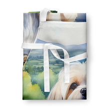 Load image into Gallery viewer, Lhasa Apso Spring Path Apron – Artist-Designed Kitchen, BBQ &amp; Craft Apron