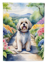 Load image into Gallery viewer, Lhasa Apso Spring Path Garden Flag  – Dog-Themed Floral Outdoor Decor