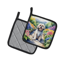 Load image into Gallery viewer, Lhasa Apso Spring Path Pot Holders - Set of 2 Decorative Kitchen Helpers | Made in the USA