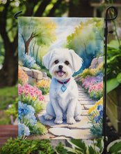 Load image into Gallery viewer, Maltese Spring Path Garden Flag  – Dog-Themed Floral Outdoor Decor