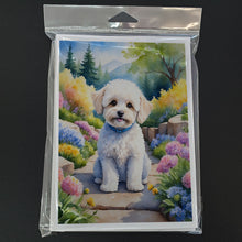 Load image into Gallery viewer, Maltipoo Spring Path Greeting Cards - Blank Note Cards – 8-Pack of Artist-Designed Cards with Envelopes