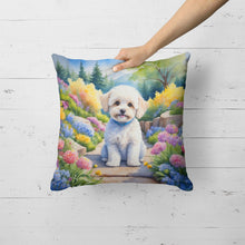 Load image into Gallery viewer, Maltipoo Spring Path Throw Pillow