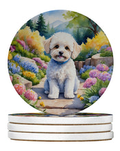 Load image into Gallery viewer, Maltipoo Spring Path Large Sandstone Coasters Pack of 4