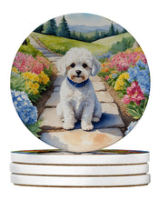 Load image into Gallery viewer, Maltipoo Spring Path Large Sandstone Coasters Pack of 4