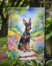 Load image into Gallery viewer, Manchester Terrier Spring Path Garden Flag  – Dog-Themed Floral Outdoor Decor
