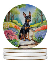 Load image into Gallery viewer, Manchester Terrier Spring Path Large Sandstone Coasters Pack of 4