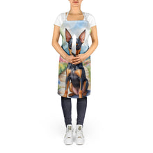 Load image into Gallery viewer, Miniature Pinscher Spring Path Apron – Artist-Designed Kitchen, BBQ &amp; Craft Apron