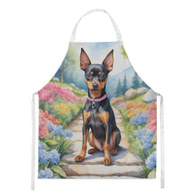 Load image into Gallery viewer, Miniature Pinscher Spring Path Apron – Artist-Designed Kitchen, BBQ &amp; Craft Apron