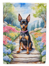 Load image into Gallery viewer, Miniature Pinscher Spring Path House Flag