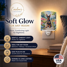 Load image into Gallery viewer, Miniature Pinscher Spring Path Ceramic Night Light Compact, UL-Certified, Ideal for Bedroom, Bathroom, Nursery, Hallway, Kitchen, 6x4x3, Multicolor