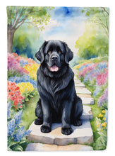 Load image into Gallery viewer, Newfoundland Spring Path Garden Flag  – Dog-Themed Floral Outdoor Decor