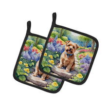 Load image into Gallery viewer, Norfolk Terrier Spring Path Pot Holders - Set of 2 Decorative Kitchen Helpers | Made in the USA
