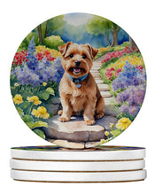 Load image into Gallery viewer, Norfolk Terrier Spring Path Large Sandstone Coasters Pack of 4