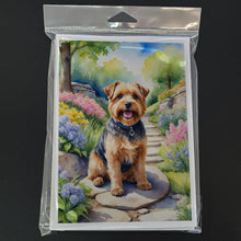 Load image into Gallery viewer, Norfolk Terrier Spring Path Greeting Cards - Blank Note Cards – 8-Pack of Artist-Designed Cards with Envelopes