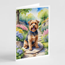 Load image into Gallery viewer, Norfolk Terrier Spring Path Greeting Cards - Blank Note Cards – 8-Pack of Artist-Designed Cards with Envelopes