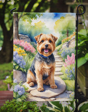 Load image into Gallery viewer, Norfolk Terrier Spring Path Garden Flag  – Dog-Themed Floral Outdoor Decor