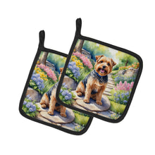 Load image into Gallery viewer, Norfolk Terrier Spring Path Pot Holders - Set of 2 Decorative Kitchen Helpers | Made in the USA