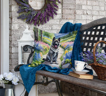 Load image into Gallery viewer, Norwegian Elkhound Spring Path Throw Pillow