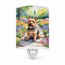 Load image into Gallery viewer, Norwich Terrier Spring Path Ceramic Night Light Compact, UL-Certified, Ideal for Bedroom, Bathroom, Nursery, Hallway, Kitchen, 6x4x3, Multicolor