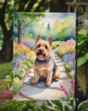 Load image into Gallery viewer, Norwich Terrier Spring Path Garden Flag  – Dog-Themed Floral Outdoor Decor