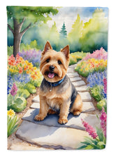 Load image into Gallery viewer, Norwich Terrier Spring Path Garden Flag  – Dog-Themed Floral Outdoor Decor