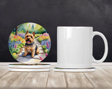 Load image into Gallery viewer, Norwich Terrier Spring Path Large Sandstone Coasters Pack of 4