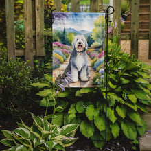 Load image into Gallery viewer, Old English Sheepdog Spring Path Garden Flag  – Dog-Themed Floral Outdoor Decor