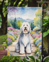 Load image into Gallery viewer, Old English Sheepdog Spring Path Garden Flag  – Dog-Themed Floral Outdoor Decor