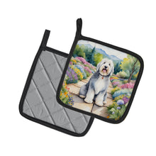 Load image into Gallery viewer, Old English Sheepdog Spring Path Pot Holders - Set of 2 Decorative Kitchen Helpers | Made in the USA