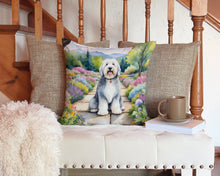 Load image into Gallery viewer, Old English Sheepdog Spring Path Throw Pillow - 14x14 Decorative Pillow – Art for Your Home &amp; Patio