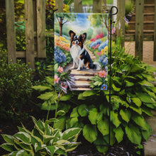Load image into Gallery viewer, Papillon Spring Path Garden Flag  – Dog-Themed Floral Outdoor Decor