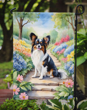 Load image into Gallery viewer, Papillon Spring Path Garden Flag  – Dog-Themed Floral Outdoor Decor