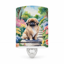 Load image into Gallery viewer, Pekingese Spring Path Ceramic Night Light Compact, UL-Certified, Ideal for Bedroom, Bathroom, Nursery, Hallway, Kitchen, 6x4x3, Multicolor