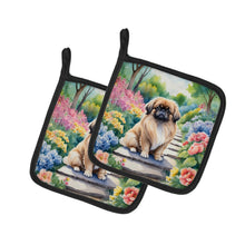Load image into Gallery viewer, Pekingese Spring Path Pot Holders - Set of 2 Decorative Kitchen Helpers | Made in the USA