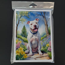 Load image into Gallery viewer, Pit Bull Terrier Spring Path Greeting Cards - Blank Note Cards – 8-Pack of Artist-Designed Cards with Envelopes
