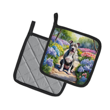 Load image into Gallery viewer, Pit Bull Terrier Spring Path Pot Holders - Set of 2 Decorative Kitchen Helpers | Made in the USA