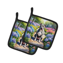 Load image into Gallery viewer, Pit Bull Terrier Spring Path Pot Holders - Set of 2 Decorative Kitchen Helpers | Made in the USA