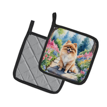 Load image into Gallery viewer, Pomeranian Spring Path Pot Holders - Set of 2 Decorative Kitchen Helpers | Made in the USA