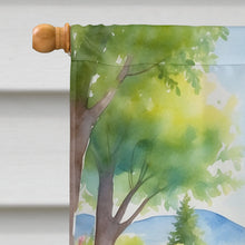 Load image into Gallery viewer, Pomeranian Spring Path House Flag