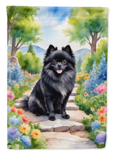 Load image into Gallery viewer, Pomeranian Spring Path House Flag