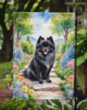 Load image into Gallery viewer, Pomeranian Spring Path Garden Flag  – Dog-Themed Floral Outdoor Decor
