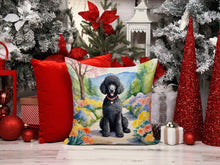 Load image into Gallery viewer, Black Poodle Spring Path Throw Pillow - 14x14 Decorative Pillow – Art for Your Home &amp; Patio