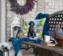 Load image into Gallery viewer, Black Poodle Spring Path Throw Pillow